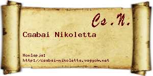 Csabai Nikoletta névjegykártya