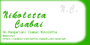 nikoletta csabai business card